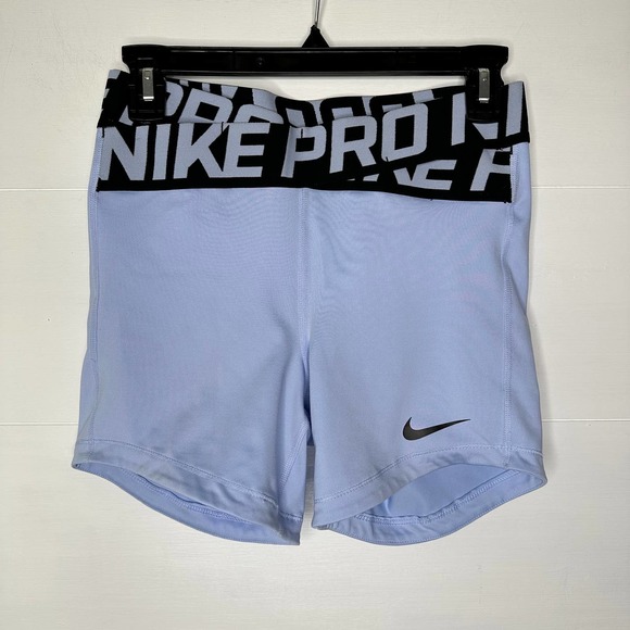 Nike Pants - Nike Women's Pro Intertwist Shorts compression workout gym light blue cross SM